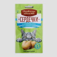 Деревенские лакомства для кошек сердечки 30г с таурином (0731)