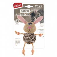 GIGWI игрушка для кошек Заяц с плетеным мячиком