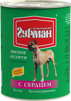Четвероногий гурман «Мясное ассорти» для собак с сердцем 340 гр. 