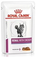 Роял канин влажный корм RENAL пауч 85g  кусочки мяса курицы  в соусе (0217) 