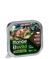 Влажный корм MONGE 100гр для крупных пород кошек низкозерновой паштет  Буйвол с овощами (2850)