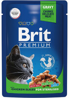 Brit Premium Влажный корм для стерилизованных кошек Sterilised с Цыпленком в соусе (85 г) 8830