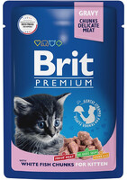 Brit Premium Kitten Влажный корм для котят с Белой Рыбой в соусе (85 г)8861