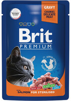 Brit Premium Влажный корм для стерилизованных кошек с Лососем в соусе (85 г)8892 