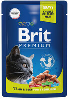 Brit Premium Влажный корм для стерилизованных кошек с Ягненок и Говядина в соусе (85 г) 8922