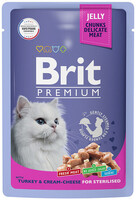 Brit Premium Влажный корм для стерилизованных кошек с Индейка с Сыром в желе (85 г)0192