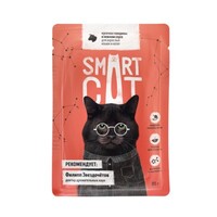 Smart Cat влажный корм 85г для взрослых кошек и котят: кусочки говядины в нежном соусе