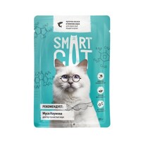 Smart Cat влажный корм 85г для взрослых кошек и котят: кусочки лосося в нежном соусе