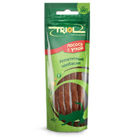 Триол (TRIOL) аппетитные колбаски из лосося с уткой для кошек, 40 гр. 