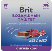 Brit Premium Влажный корм воздушный паштет для кошек с чувствительным пищеварением с Ягненком (100 г) 0900