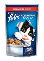 Felix Аппетитные кусочки с говядиной в желе, 85 гр.