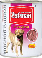 Четвероногий гурман «Мясной рацион» с языком для собак 850 гр. 