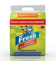 Пеленки впитывающие для животных Mr.Fresh Start 40х60 (уп 15шт)