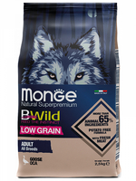 Monge сухой корм 2,5кг BWILD Adult для взрослых собак всех пород мясо Гуся низкозерновой (2102)