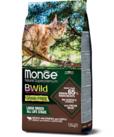 Monge сухой корм 1,5 кг B.WILD Grain Free Adult для кошек Буйвол/Картофель/Чечевица (2065)