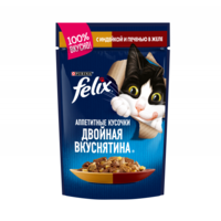 Felix Аппетитные кусочки двойной вкус Индейка/Печень в желе 85 гр.