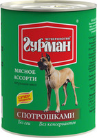 Четвероногий гурман «Мясное ассорти» для собак с потрошками 340 гр. 