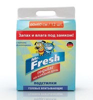 Пеленки впитывающие для животных Mr.Fresh Regular 60х60 (уп 12шт) 