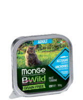 Влажный корм MONGE 100 гр для кошек низкозерновой паштет Анчоусы с овощами (2874)