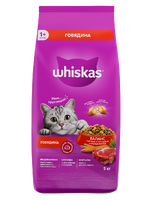 Whiskas Сухой корм для взрослых кошек (с говядиной),5кг