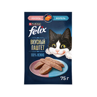 Felix Влажный корм для кошек Вкусный паштет с Лососем и Форелью (75 г)3419