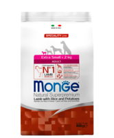 Monge сухой корм 800гр  MINI ADULT  для взрослых собак мелких пород Баранина Рис (1532)