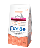 Monge сухой корм 800гр Extra SMALLI ADULT для собак мелких пород до 4кг Лосось и Рис (1457)