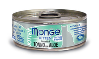 Влажный корм MONGE KITTEN 80г для котят Тунец, Алоэ в желе (7092)