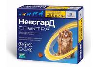 НексгарД Спектра S для собак 3,5-7,5 кг, таблетки от блох, клещей, глист, со вкусом говядины 3 шт
