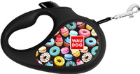 Поводок-рулетка для собак Collar WAUDOG R-leash, рисунок "Пончики", S, до 15 кг, 5 м, светоотражающая лента 